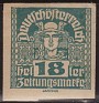 Austria - 1920 - Numbers - 18 H - Green - Austria, Mercury - Scott P38 - 0